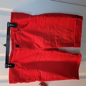 Pure Energy Red Stretch Cuffed Shorts 18